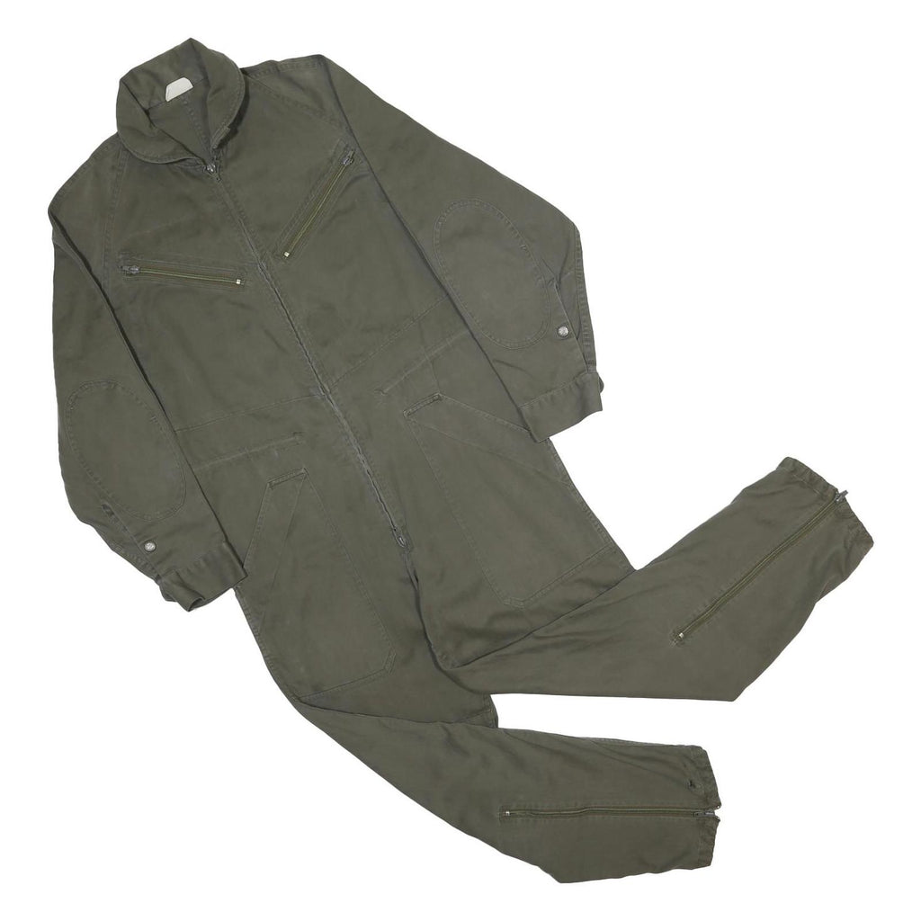GUY LEROY S.A Mens Green Straight Cotton Blend Canvas Dungarees Regular M W36