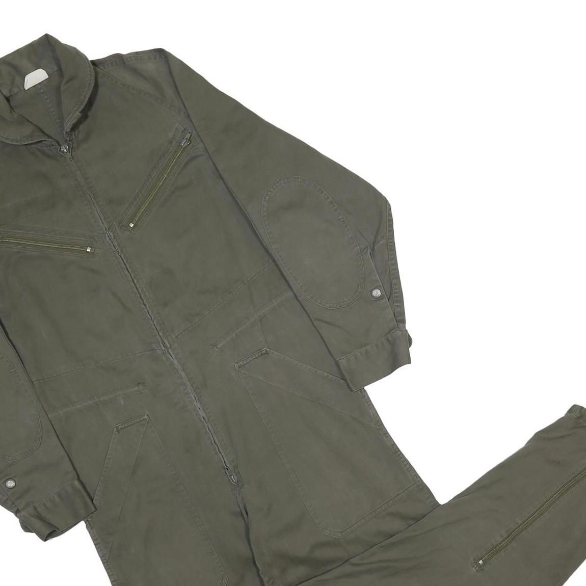 GUY LEROY S.A Mens Green Straight Cotton Blend Canvas Dungarees Regular M W36
