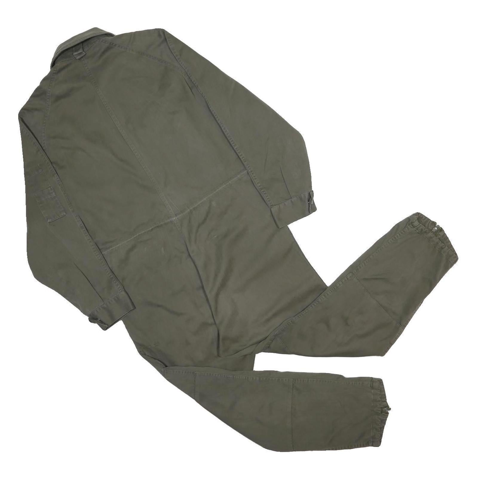 GUY LEROY S.A Mens Green Straight Cotton Blend Canvas Dungarees Regular M W36