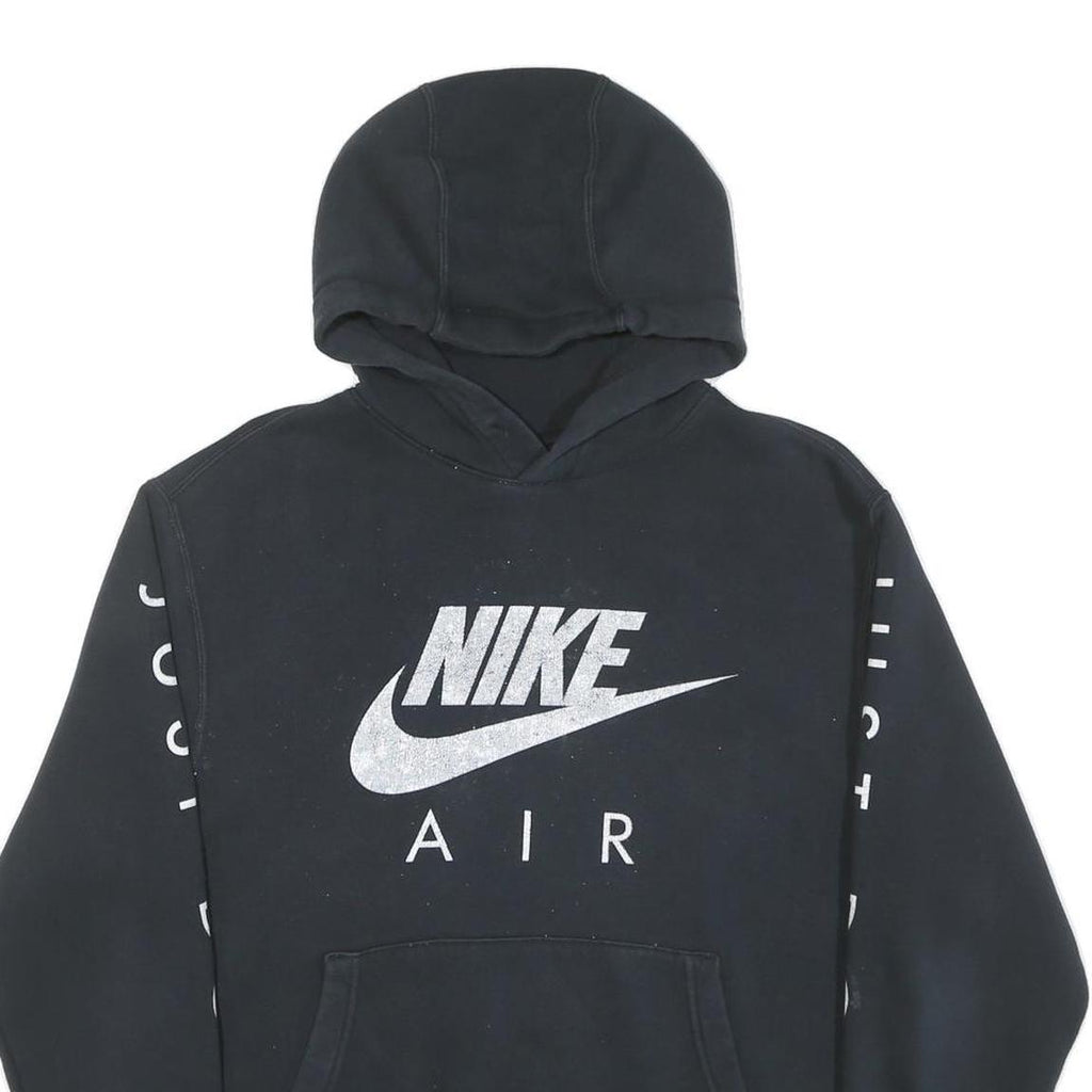 NIKE Mens Black Hoodie M Nike Air Jumper Just Do It Cotton Blend