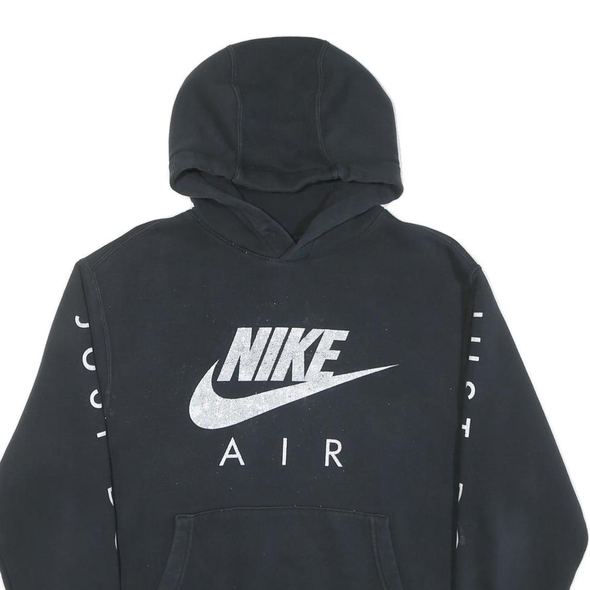 NIKE Mens Black Hoodie M Nike Air Jumper Just Do It Cotton Blend