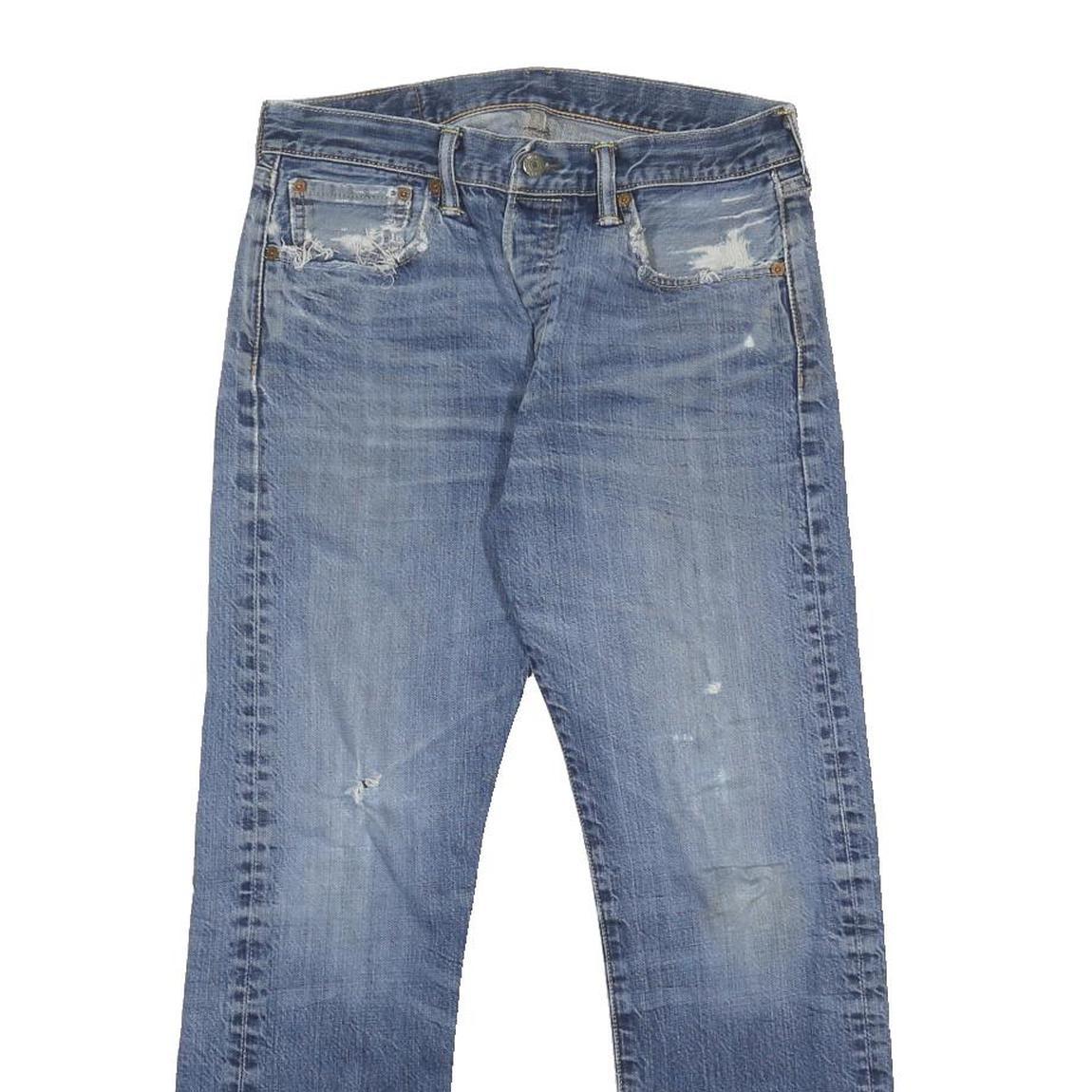 LEVI'S 501 Mens Jeans Blue Regular Straight Denim Medium W32 L30 Classic Button