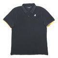 K-WAY Mens Black Polo Shirt L Cotton Blend Short Sleeve Logo Casual