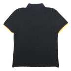 K-WAY Mens Black Polo Shirt L Cotton Blend Short Sleeve Logo Casual