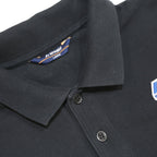 K-WAY Mens Black Polo Shirt L Cotton Blend Short Sleeve Logo Casual