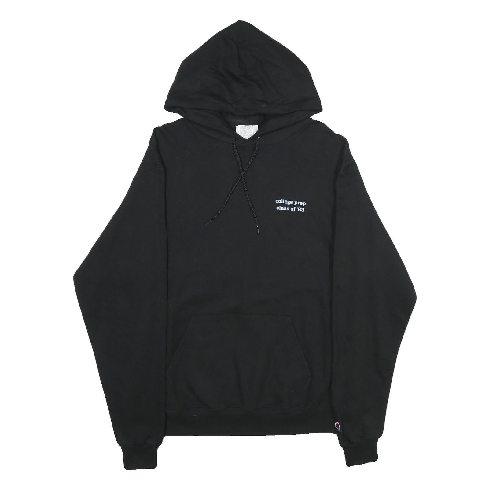 CHAMPION Mens Black College Prep Printed Pullover Hoodie L Casual Cotton Blend