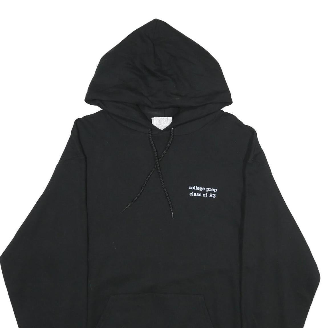 CHAMPION Mens Black College Prep Printed Pullover Hoodie L Casual Cotton Blend