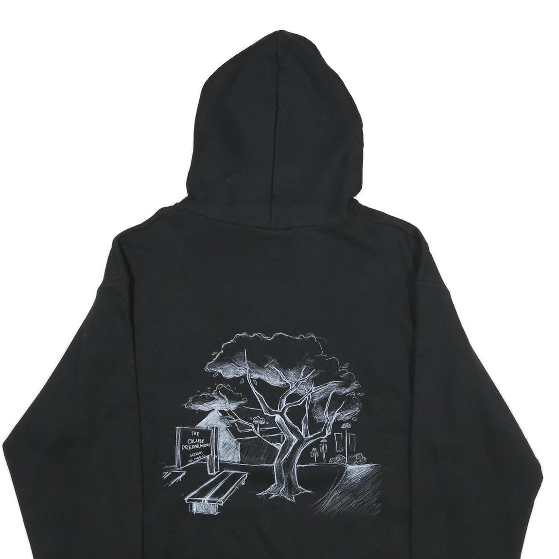 CHAMPION Mens Black College Prep Printed Pullover Hoodie L Casual Cotton Blend