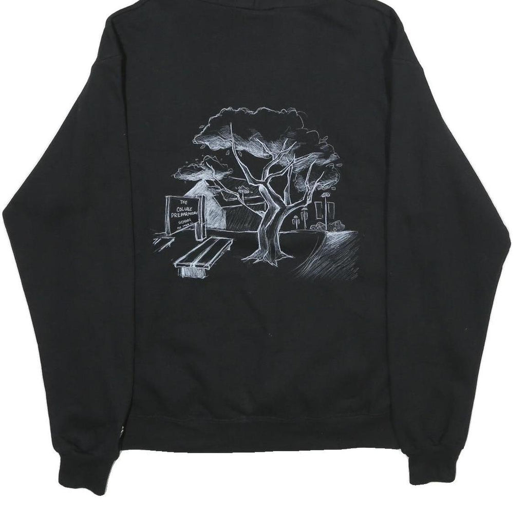 CHAMPION Mens Black College Prep Printed Pullover Hoodie L Casual Cotton Blend