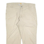 CARHARTT Mens Beige Cotton Blend Relaxed Fit Straight Trousers W40 L26 Workwear