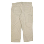 CARHARTT Mens Beige Cotton Blend Relaxed Fit Straight Trousers W40 L26 Workwear