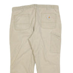 CARHARTT Mens Beige Cotton Blend Relaxed Fit Straight Trousers W40 L26 Workwear