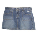 LEI Womens Blue Denim Mini Cotton Skirt Size M Pockets Casual Summer