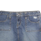 LEI Womens Blue Denim Mini Cotton Skirt Size M Pockets Casual Summer