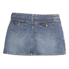 LEI Womens Blue Denim Mini Cotton Skirt Size M Pockets Casual Summer