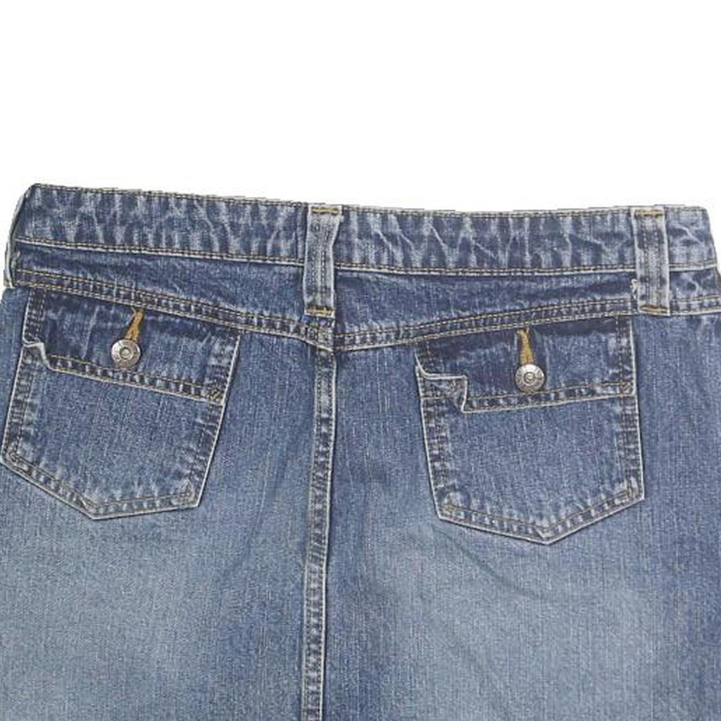 LEI Womens Blue Denim Mini Cotton Skirt Size M Pockets Casual Summer