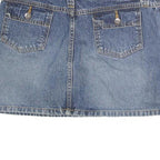 LEI Womens Blue Denim Mini Cotton Skirt Size M Pockets Casual Summer