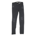 LEVI'S 710 Womens Jeans Black Regular Skinny Denim W28 L30 Distressed Style