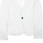 ZARA BASIC Womens White & Black Polka Dot Blazer Jacket S Acetate Button Closure