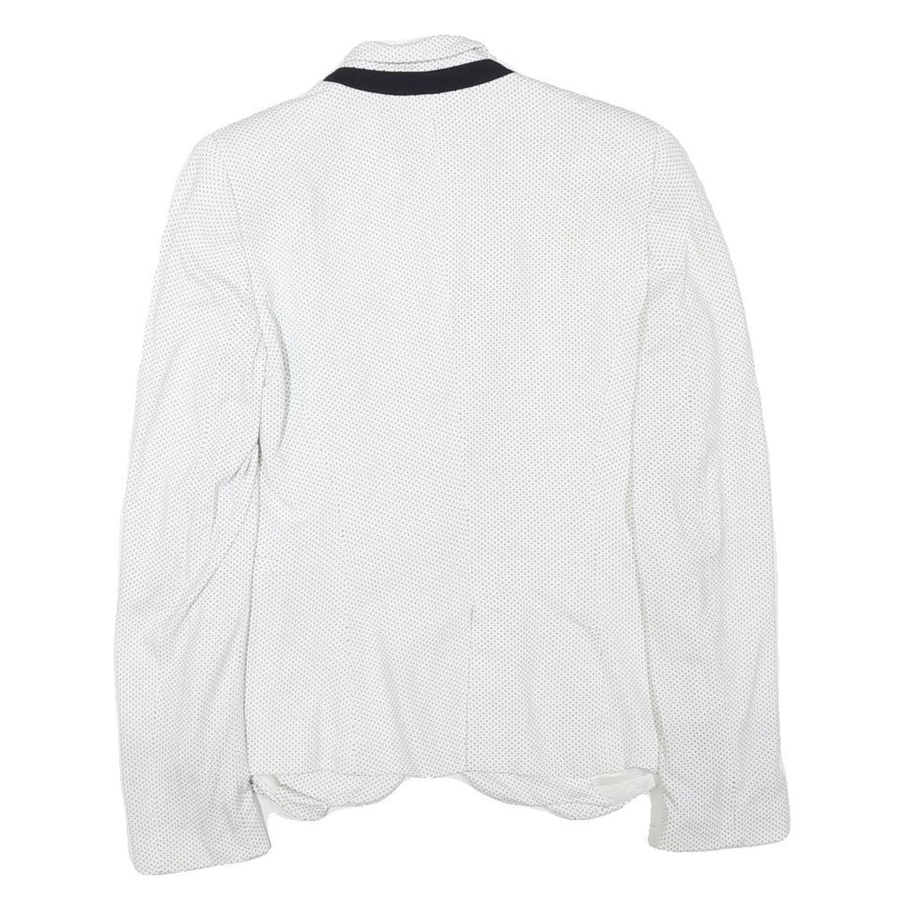 ZARA BASIC Womens White & Black Polka Dot Blazer Jacket S Acetate Button Closure