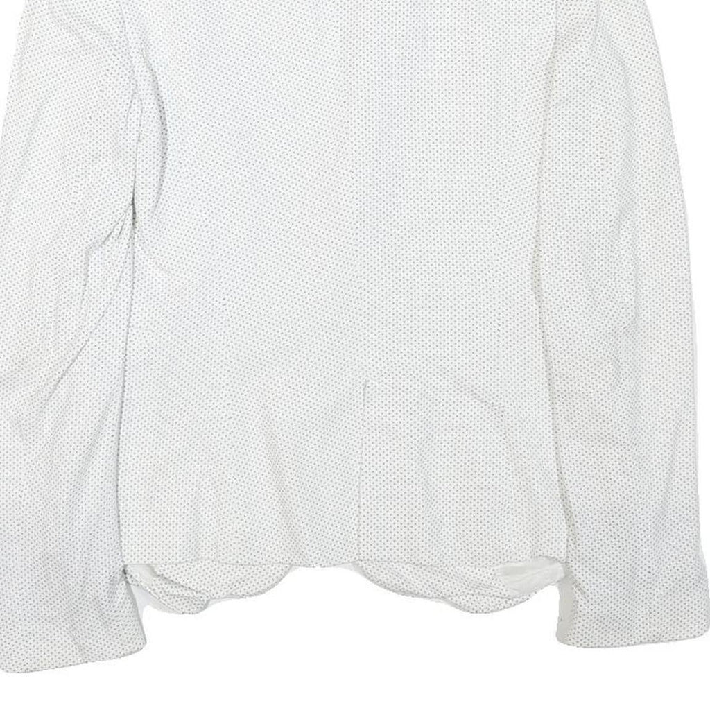 ZARA BASIC Womens White & Black Polka Dot Blazer Jacket S Acetate Button Closure