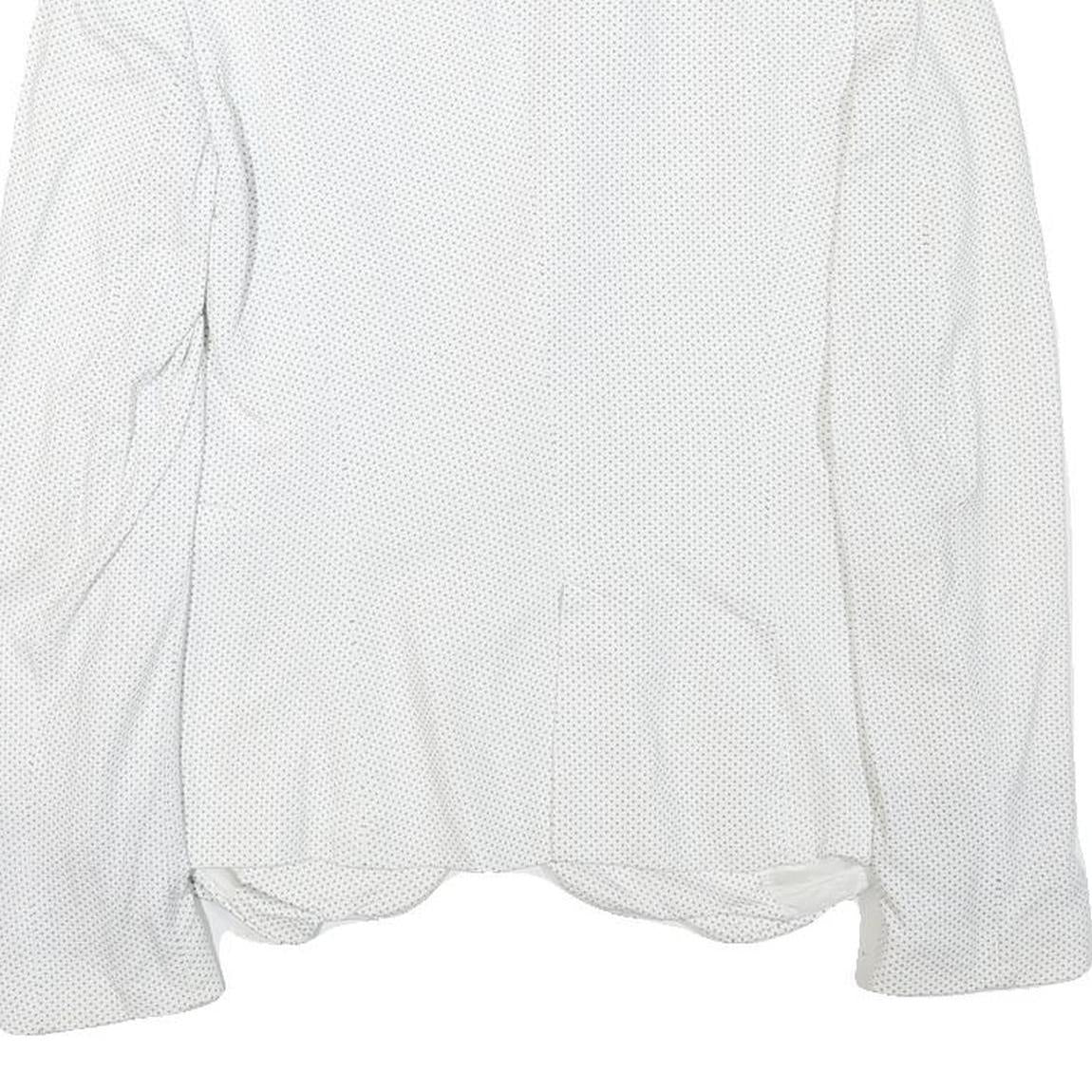 ZARA BASIC Womens White & Black Polka Dot Blazer Jacket S Acetate Button Closure