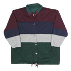 CURRENT SEEN Womens Burgundy Navy Grey Green Colour Block Reversible Jacket One