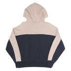 CHAMPION Womens Beige & Navy Hoodie S Cotton Blend Casual Drawstring Hood