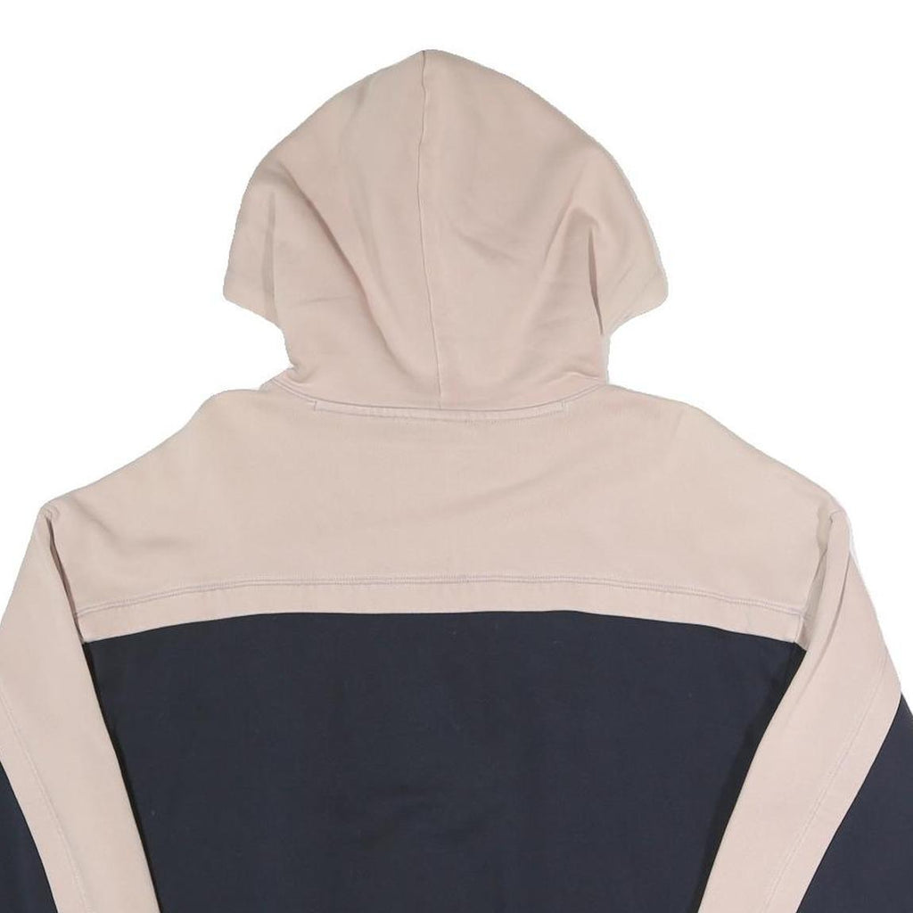 CHAMPION Womens Beige & Navy Hoodie S Cotton Blend Casual Drawstring Hood
