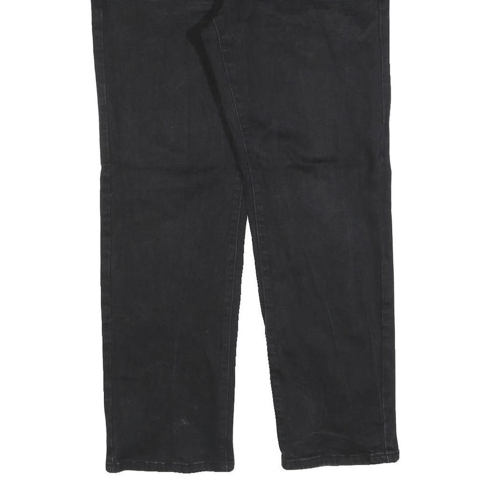 GUESS Mens Black Regular Fit Straight Denim Jeans W34 L28 Casual Zip Closure