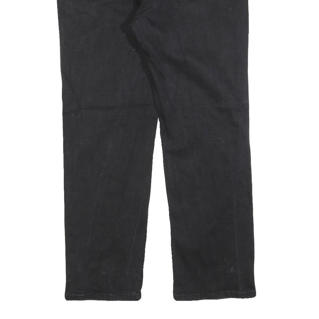 GUESS Mens Black Regular Fit Straight Denim Jeans W34 L28 Casual Zip Closure