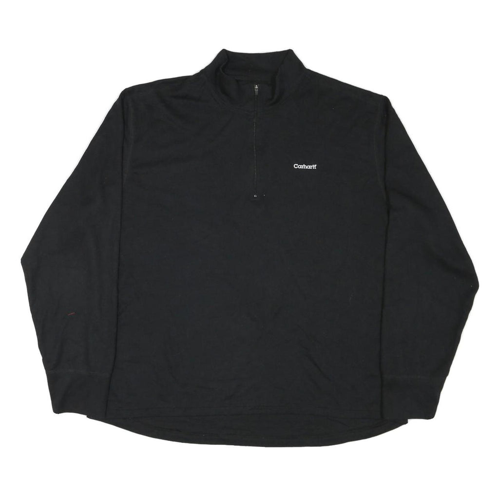 CARHARTT Womens Black 1/4 Zip 2XL Sweatshirt Lightweight Pullover Casual