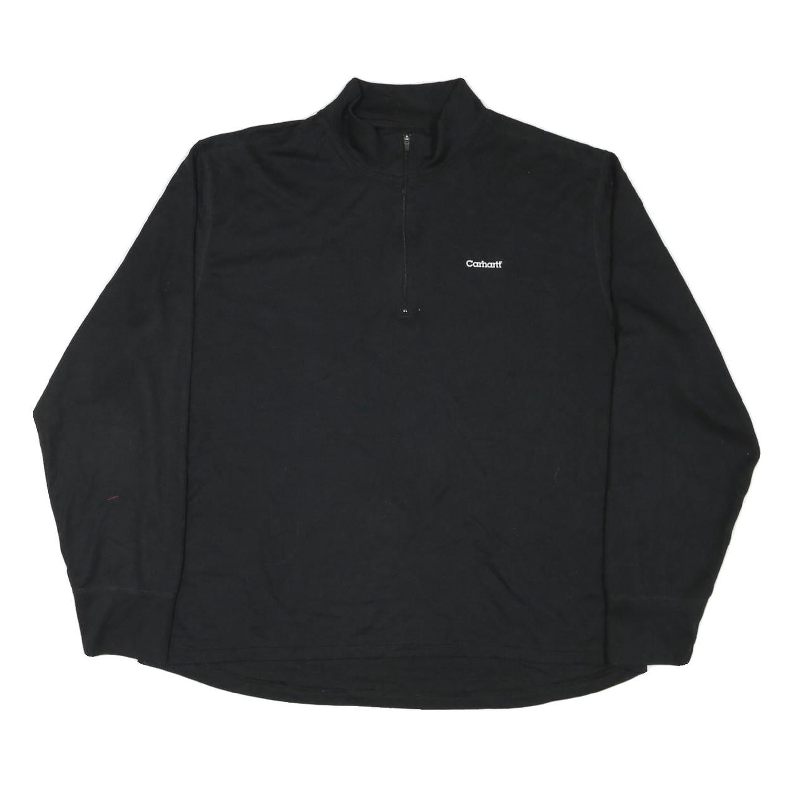 CARHARTT Womens Black 1/4 Zip 2XL Sweatshirt Lightweight Pullover Casual