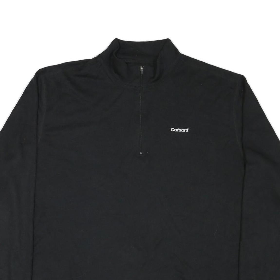 CARHARTT Womens Black 1/4 Zip 2XL Sweatshirt Lightweight Pullover Casual