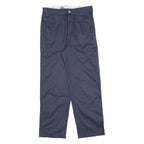 DICKIES Mens Relaxed Navy Cotton Blend Trousers W30 L30 Workwear Zip Closure