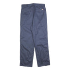DICKIES Mens Relaxed Navy Cotton Blend Trousers W30 L30 Workwear Zip Closure