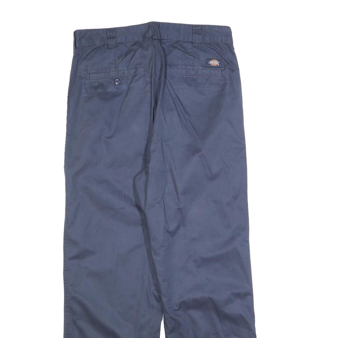 DICKIES Mens Relaxed Navy Cotton Blend Trousers W30 L30 Workwear Zip Closure