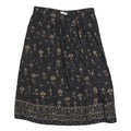 SAG HARBOR Womens Black & Beige Floral Midi Straight Skirt Cotton Blend L