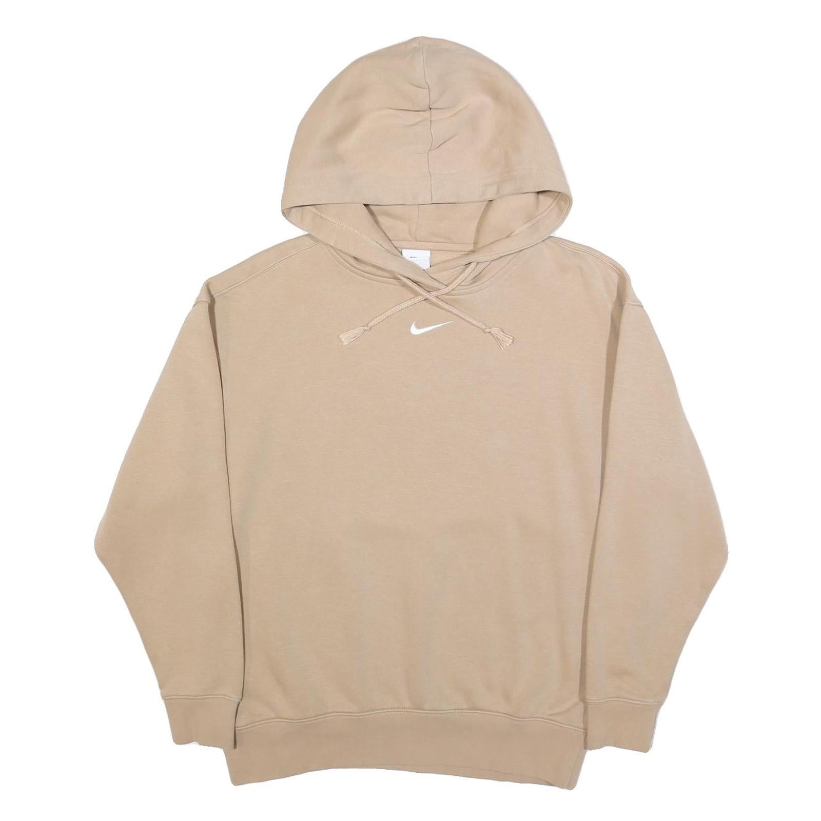 NIKE Womens Beige Hoodie XS Cotton Blend Pullover Casual Sportswear