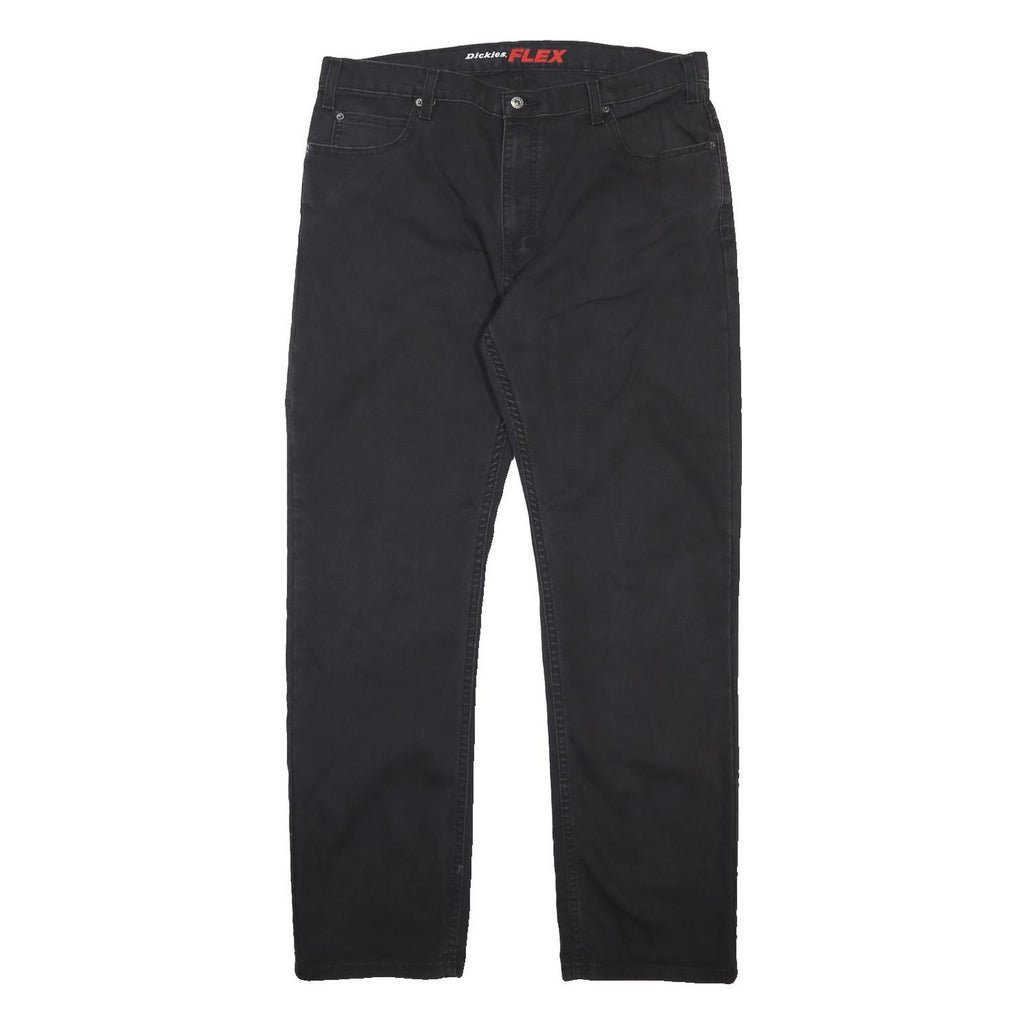 DICKIES Mens Cotton Blend Black Regular Fit Trousers W38 L33 Workwear Zip