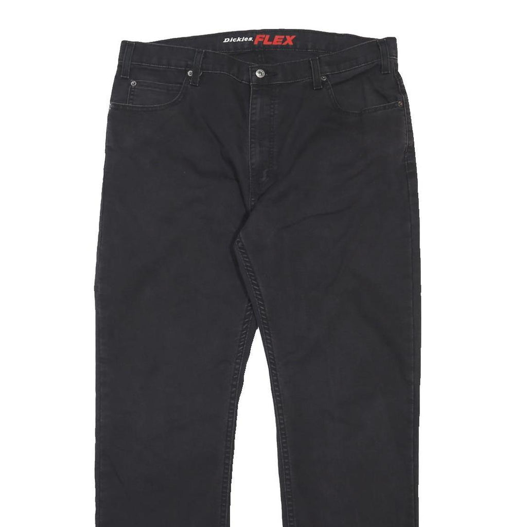 DICKIES Mens Cotton Blend Black Regular Fit Trousers W38 L33 Workwear Zip