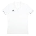 ADIDAS Mens White Polo Shirt M Cotton Blend Short Sleeve Logo Sport Basic