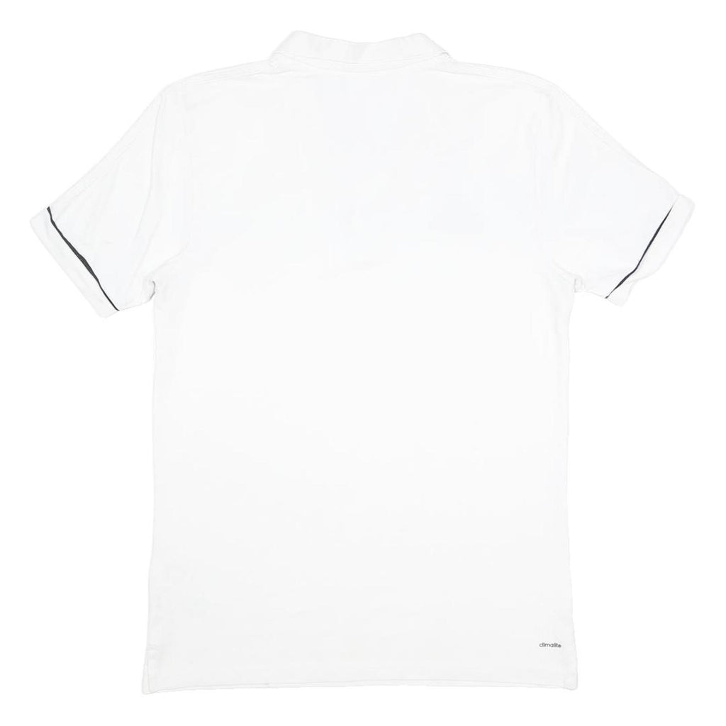 ADIDAS Mens White Polo Shirt M Cotton Blend Short Sleeve Logo Sport Basic