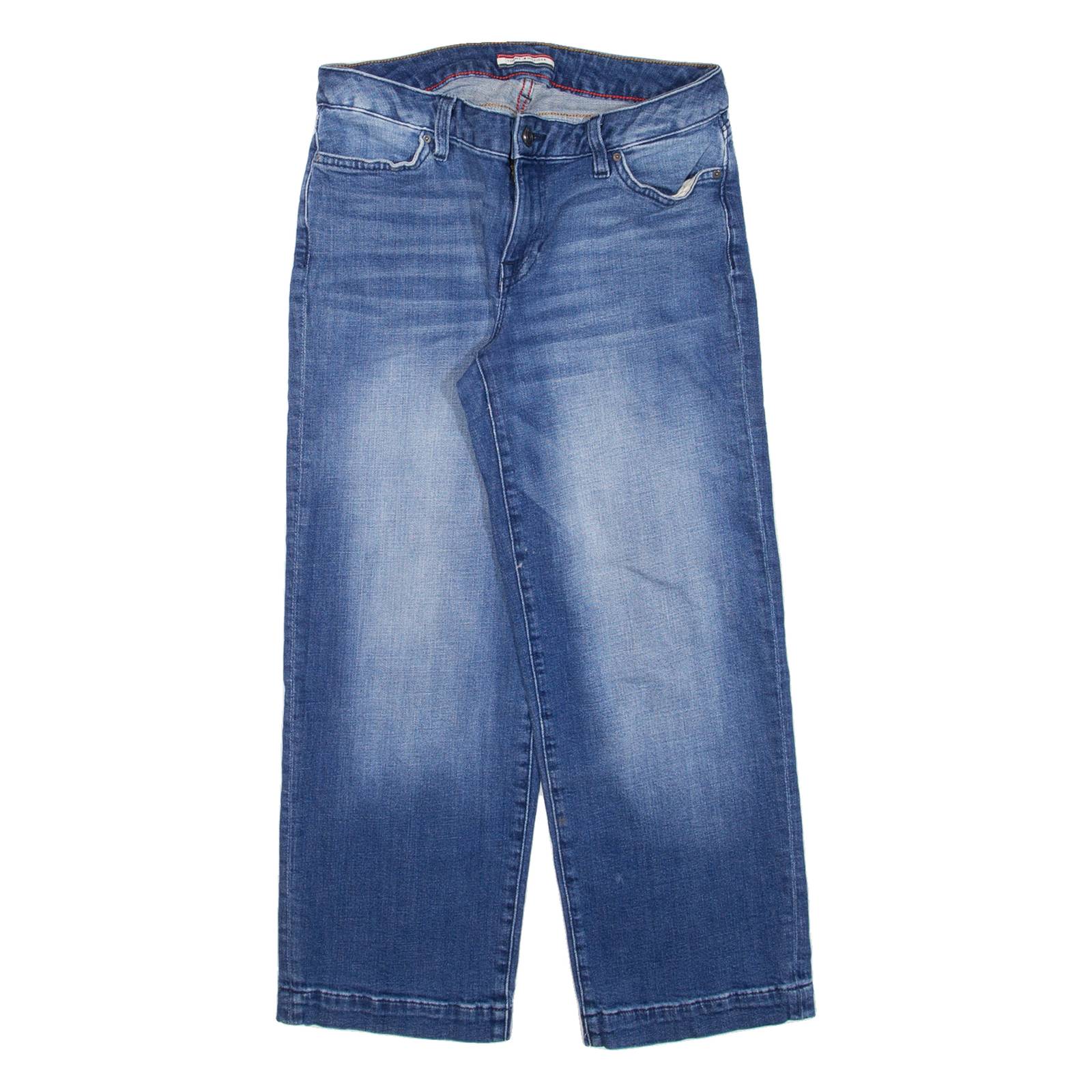 TOMMY HILFIGER Crop Womens Jeans Blue Regular Wide-Leg W28 L24