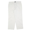 DOCKERS Mens Cotton Blend White Regular Straight Trousers W36 L30 Classic Zip