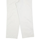 DOCKERS Mens Cotton Blend White Regular Straight Trousers W36 L30 Classic Zip