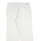 DOCKERS Mens Cotton Blend White Regular Straight Trousers W36 L30 Classic Zip