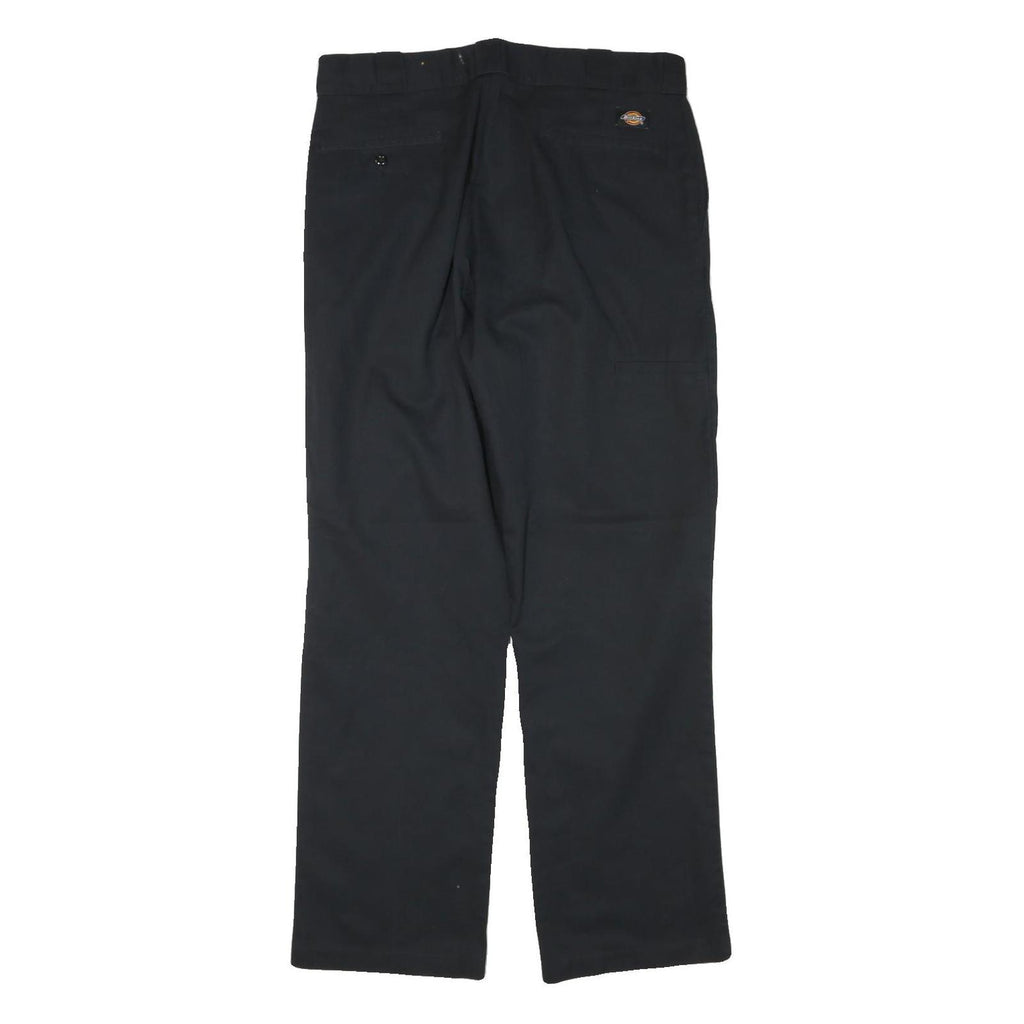 DICKIES Mens Cotton Blend Black Regular Fit Straight Leg Trousers W32 L30