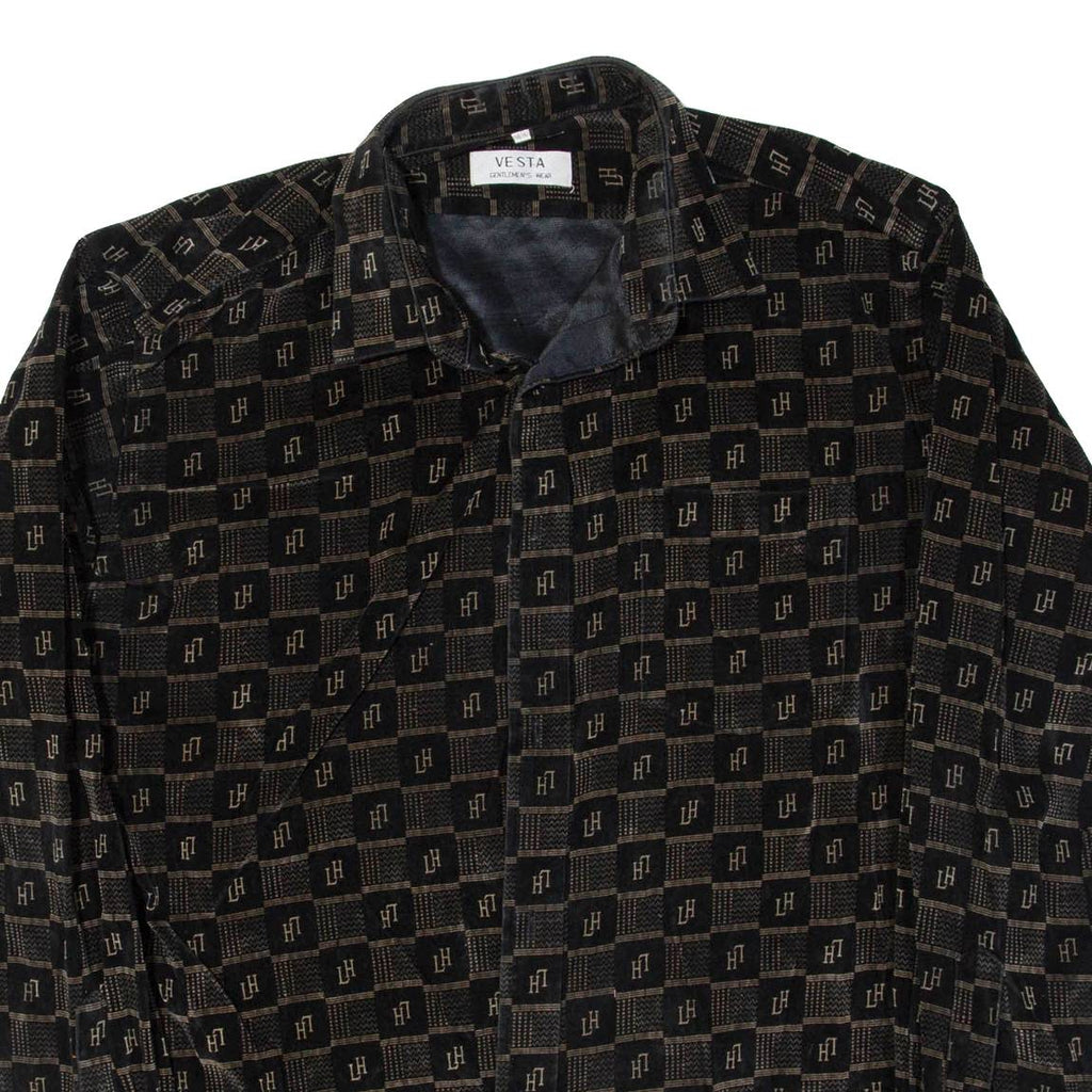 VESTY Mens Blazer Jacket Black Check XL
