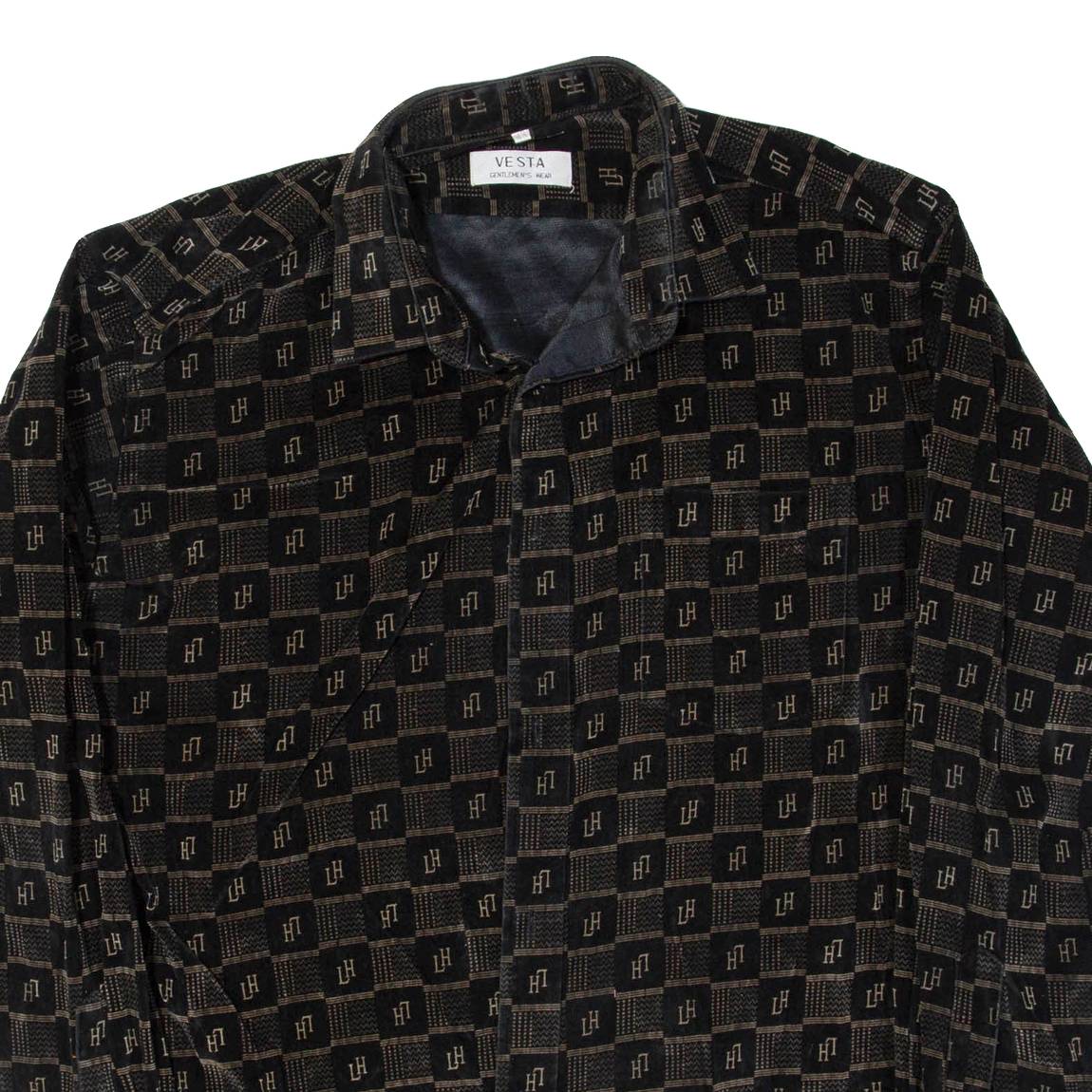 VESTY Mens Blazer Jacket Black Check XL